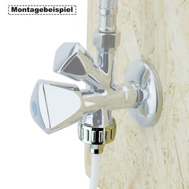 Fridge Water Connection Complete Set with 5 m Hose and Adaptor Made of Brass (Chrome-Plated)