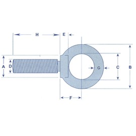 M8 Long Shank Eye Bolt Stainless Steel (Metric Thread Rope Cable Marine Grade)