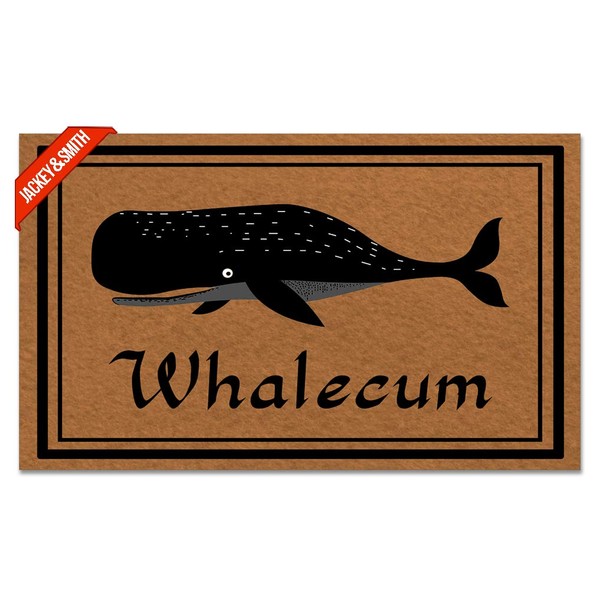 Jackey&Smith Jackey&Smith Whalecum Doormat, 30" x 18", Multi Color, Non