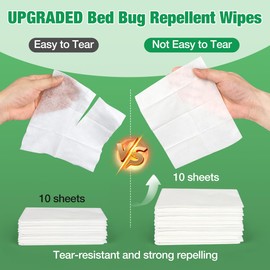 30 Pack Extra Thick Bed Bug Repellent Wipes, Natural Plant Ingredient, Travel Size & Individually Wrapped, Pest Control Wipes for Mattress, Furniture, Luggage, Car Seat & Home Use, Hotels, Theaters