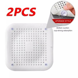 Unbranded Bathroom Drain Hair Catcher Bath Stopper Plug Sink Strainer Filter Shower Covers - White-2 PACK