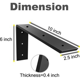Countertop Support Bracket 4 Pack Heavy Duty Countertop Hidden Bracket 10" x 6" x 2 1/2" L Bracket Metal Corbels for Quartz/Granite/Wood/Concret/ Laminate Countertops