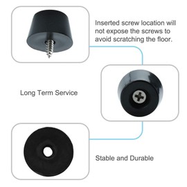 4pcs Rubber Feet Bumper Furniture Table Amplifier Speaker Cabinet Floor Protector Desk Printer Leg Pads with Screws, D24x20xH15mm