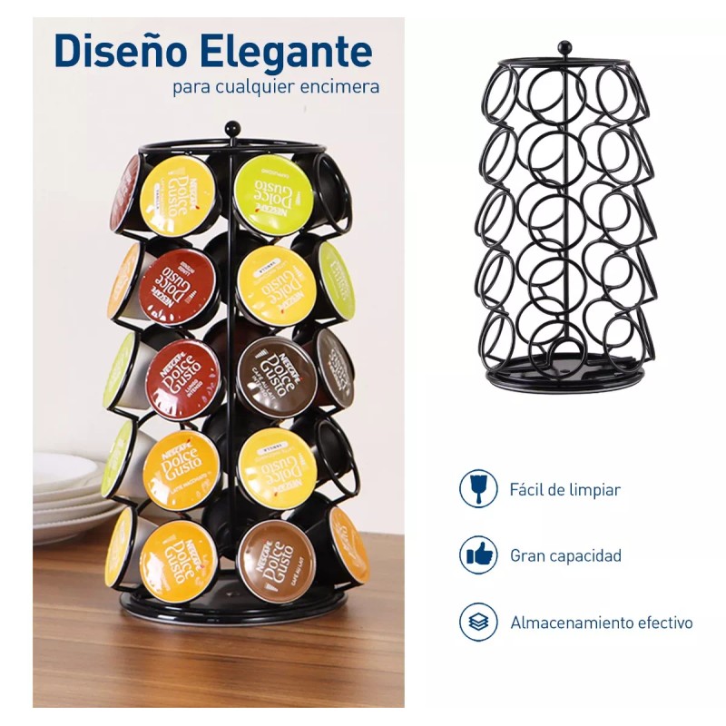 Bluelander Torre Organizador Giratoria Para Capsulas De Café Nespresso