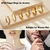 LOFITOR Gold Fidget Rings for Anxiety 6pcs Stainless Steel Spinner