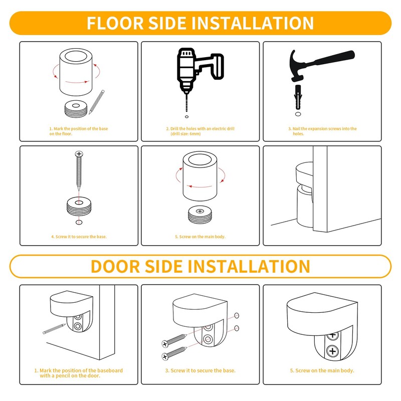 TOPTAKE Door Stoppers – Robust Magnetic Door Stopper and Holder