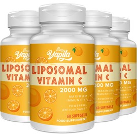 Liposomal Vitamin C Capsules 2000mg (4 Pack) – Maximum Absorption, High Dose Vitamin C, Ascorbic Acid, Antioxidant Supplement – Soy-Free, Non-GMO, Immune Support