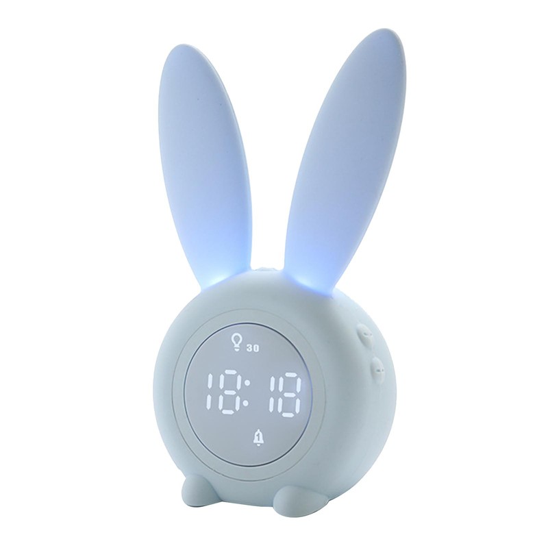 Digital Alarm Clock Cute Bunny Shape LED Night Light Luminous
