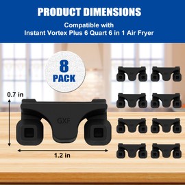8-Piece Silicone Air Fryer Protective Feet Replacement Parts Non-Slip Bumpers for Instant Pot, Gourmia, Cosori & More, Anti-Scratch Replacement Parts to Prevent Basket/Tray Damage