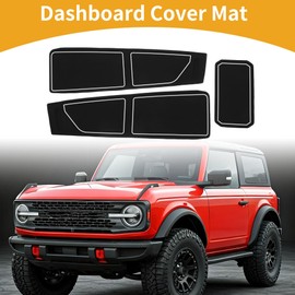 Partuto Dashboard Cover Anti Dust Dash Cover Mat Carpet for Ford Bronco Accessories 2021-2024 Silicone Black Gray