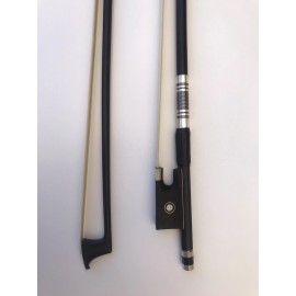 Lexing 1/16 New Carbon Fiber Violin Bow Ebony Frog Round Fancy winding  Horse Hair