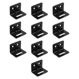 T Tulead Stainless Steel Shelf Bracket Right Angle Table Top Fasteners Black Corner Braces 1.18"×0.85"×0.85", 10PCS with Screws (Transverse Hole)