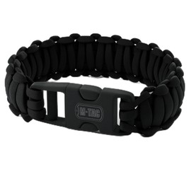 M-Tac Paracord Bracelet - Tactical Wristband with Fastex - Survival Cord for Outdoor Hiking Survival Camping (M, Black)