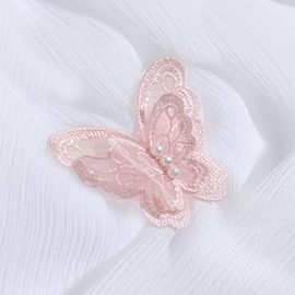 ESH7 10 parches para coser de embrague, apliques de encaje de mariposa rosa para decoración de vestido de boda, accesorios de ropa, decoración para coser en tela de encaje (190717lacebutterfly07)