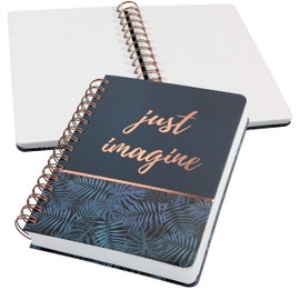 SIGEL JN603 Spiral notebook premium, A5, dotted, hardcover, jungle pattern, Blue/gold - Jolie