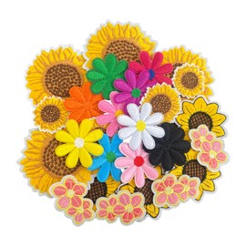 CLINTT - 26 parches para planchar para niña, bonito parche de flores de margaritas, parche para planchar y coser para chaquetas, mochilas, gorras, bolsas, ropa