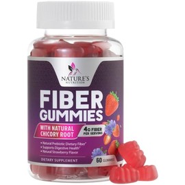 Gomitas de fibra para adultos extra fuerte de inulina 4000 mg – Suplemento de fibra dietética natural para apoyo digestivo – 60 gomitas