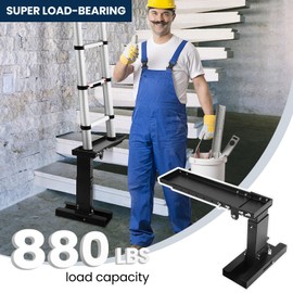 Ladder Extender Pro, Heavy-Duty Ladder Leveler, 20"-29.9" Adjustable Length Range Ladder Stabilizer, 10.4"-17.5" Adjustable Height Range Foldable Ladder-Aide for Single and Extension Ladders