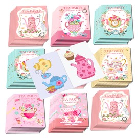 MOZUI 16 Pcs Tea Party Coloring Books Tea Party Party Favors Tea Party Bulk Mini Coloring Books Bulk for Kids DIY Art Drawing Activity Book Set for Tea Party Themed Birthday Party Supplies