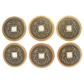 Feng Shui Import I Ching Coins, Double Dragon Chinese Coins