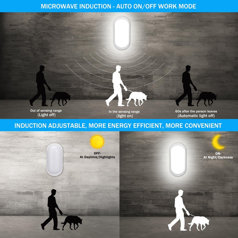 Oraymin 10W LED Wall Lamp with Motion Sensor, 4000K Neutral