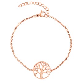 Nuoli® Tree of Life Bracelet Women's (15 + 5 cm Adjustable) Tree of Life Bracelet for Women and Girls, Stainless Steel