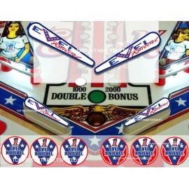 EVEL KNIEVEL Pinball Machine Cushioned (6) Target (2) Flipper Protectors