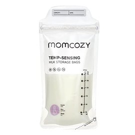 Momcozy Bolsas para Leche Materna, Bolsas con Indicador de Temperatura para Lactancia, Bolsa Desechable Autoportante 6 oz, Bolsas para Congelar con Ci