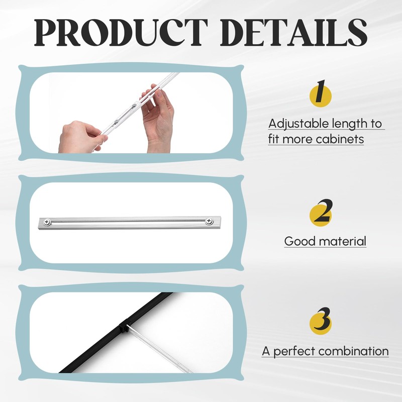 Humyoun 24 Pcs Metal Adjustable File Cabinet Rails Set Include