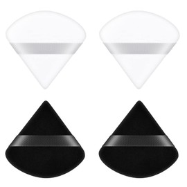 Ainiv Triangle Makeup Powder Puff, Pack of 4 Face Sponge Powder Puff, Washable Reusable Makeup Sponge, Wet Dry Makeup Tool for Loose Powder or Foundation Blusher