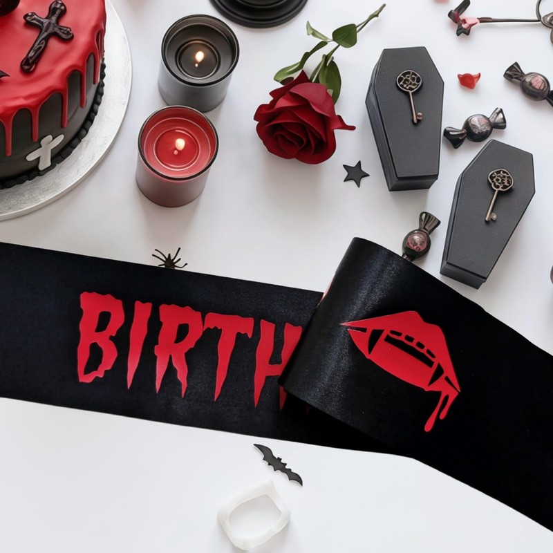 Birthday Vamp Sash, Gothic Emo Birthday Girl Sash, Vampire Don't