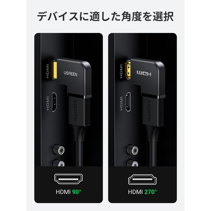 UGREEN HDMI L-Type Converter Adapter, Left & Right Converter, 90