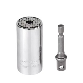 JYCCYLF Universal Socket Wrench Adapter Set, 7-19mm Range, Chrome Steel, with Power Drill Adapter