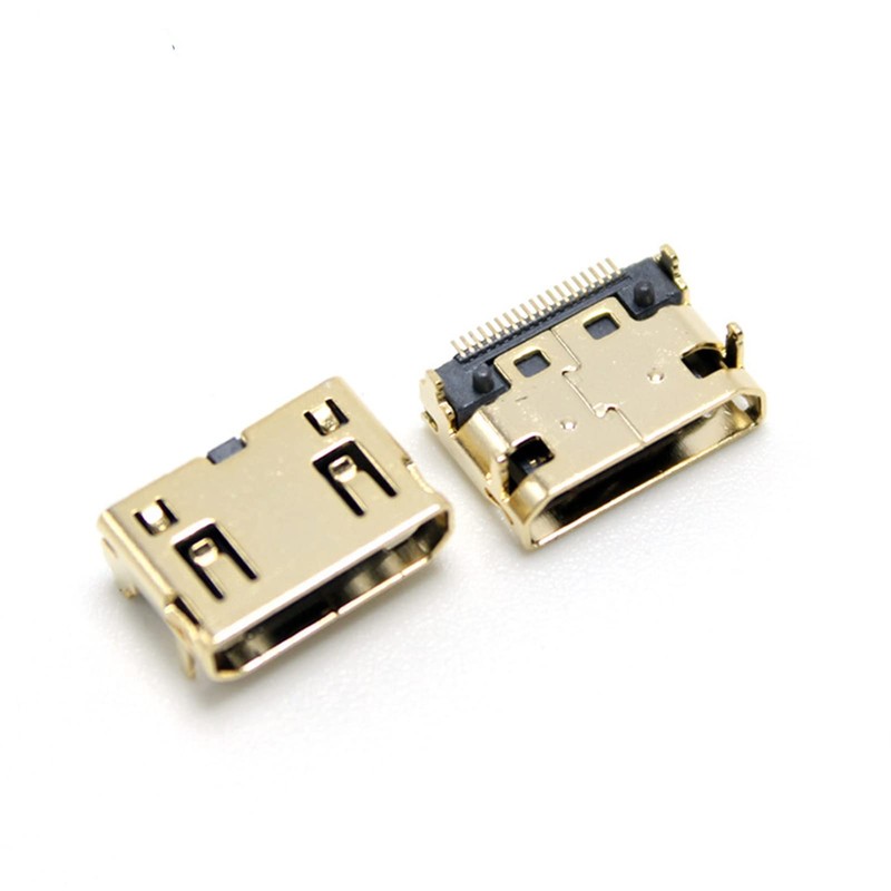 Teansic 10Pcs Mini HDMI Female Gold Plated 19 Pin Repair