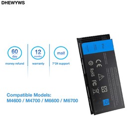 DHEYWYS Laptop Battery FV993 for Dell_Precision m6600 m6700 m4600 m4700 Fit FJJ4W KJ321 PG6RC R7PND 0TN1K5 X57F1 Laptop-12-month Warranty
