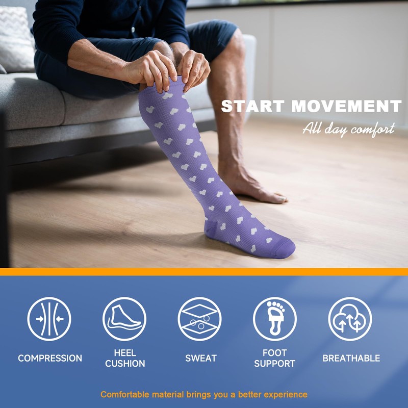 bropite Compression Socks for Women & Men Circulation-Support Knee High