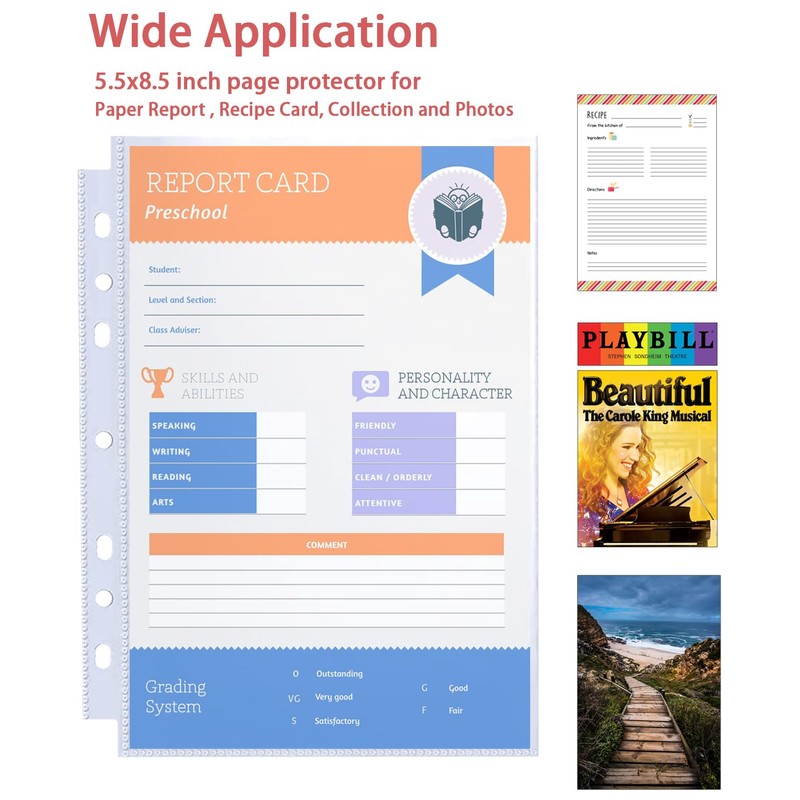 80 Pack 160 Pockets 5.5x8.5” Sheet Protector Sleeves for 6