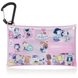 Snoopy SPPS-060 Clear Multi Case, S Size, Carabiner, Pouch, Small Items, Coin Purse, Smart Key, Car, Bicycle, Key, Key Case, Wireless Earphone Case, Airpods Case, For Work or School, Women's, Men's,