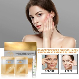 NYYQYYN New Instant Skin Essence Collagen Set,Spiral Peptide Deer Bone Collagen Essence Kit,-Lasting Moisturizing and Firming for Reduce Fine Lines & Wrinkles (1set)