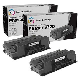 LD Compatible Toner Cartridge Replacement for Xerox Phaser 3320 106R02307 High Yield (Black, 2-Pack)