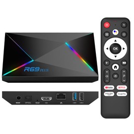 EASYTONE Android TV Box 14.0 2025, 4GB RAM 32GB ROM Android 14 TV Box 4K 8K WIFI6 1000M Ethernet Smart TV Boxes HDR10 R69 Plus H728 Octa-core TV Boxes Support 3D 2.4G 5.8G Dual WiFi BT5.0 USB 3.0