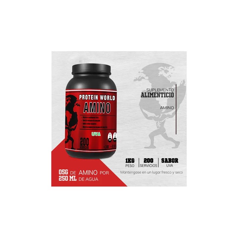 Aminoácidos Bcaas En Polvo Protein World 1kg Varios Sabores