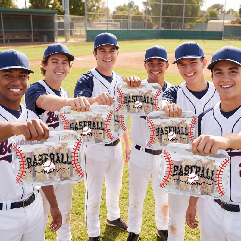 Yeyeplum 12 Pcs Baseball Mom Snack Bags for Team Cosmetic
