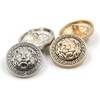 Pack of 10 Metal Button Set Lion Head Embossed Sewing