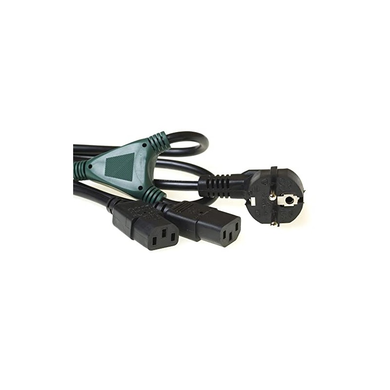 ACT Mains Y Cable, IEC Cable 1m, 1x Schuko CEE