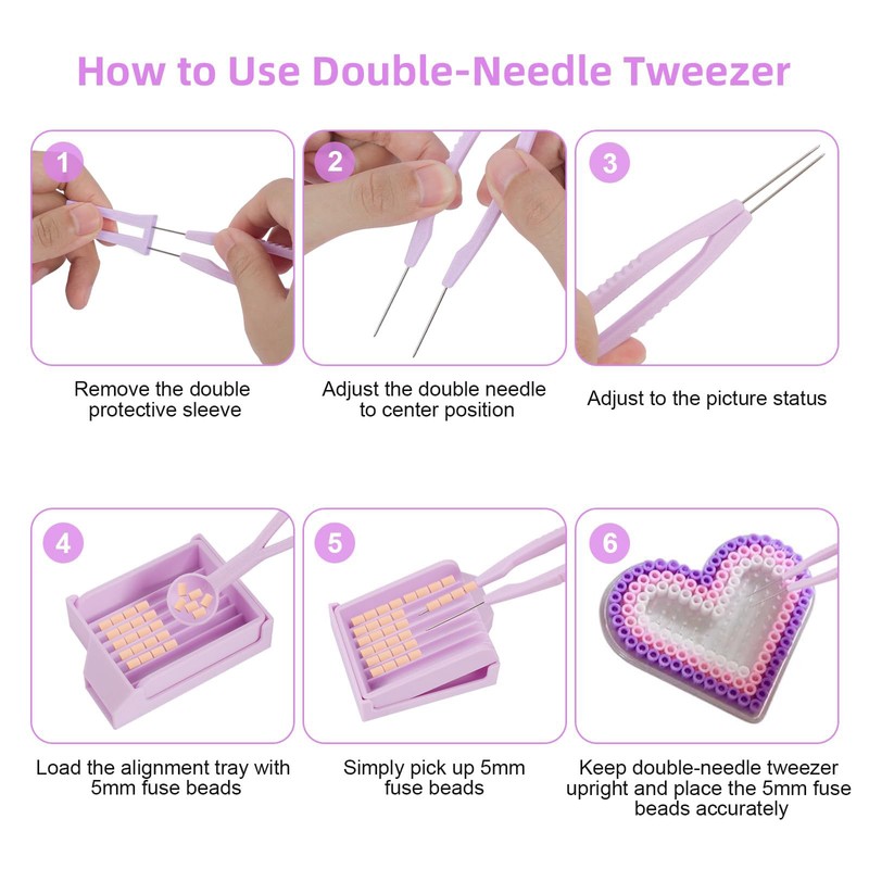 MVRPOWER Fuse Bead Tool Kit 5mm Single Needle Tweezer &