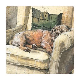 ALEX CLARK Walter Border Terrier Dog Fridge Magnet - Sleeping Canine - Original Artwork - Fridge Magnet for Animal Lovers - Magnetic Art Tile - Gift Ideas - Designed in The UK...