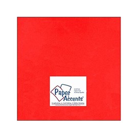 PA Paper Accents Smooth Cardstock 12" x 12" Red, 65lb Colored cardstock Paper for Card Making, Scrapbooking, Printing, Quilling and Crafts, 25 Piece Pack