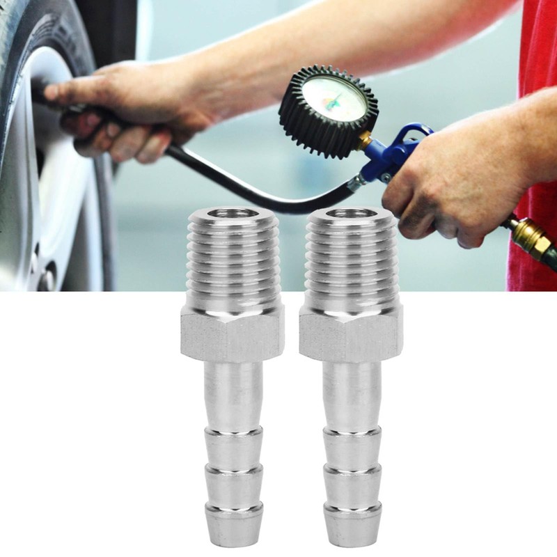 QANYEGN 2PCS 1/4in Stainless Steel Hose Barb Fitting, BSPT Male