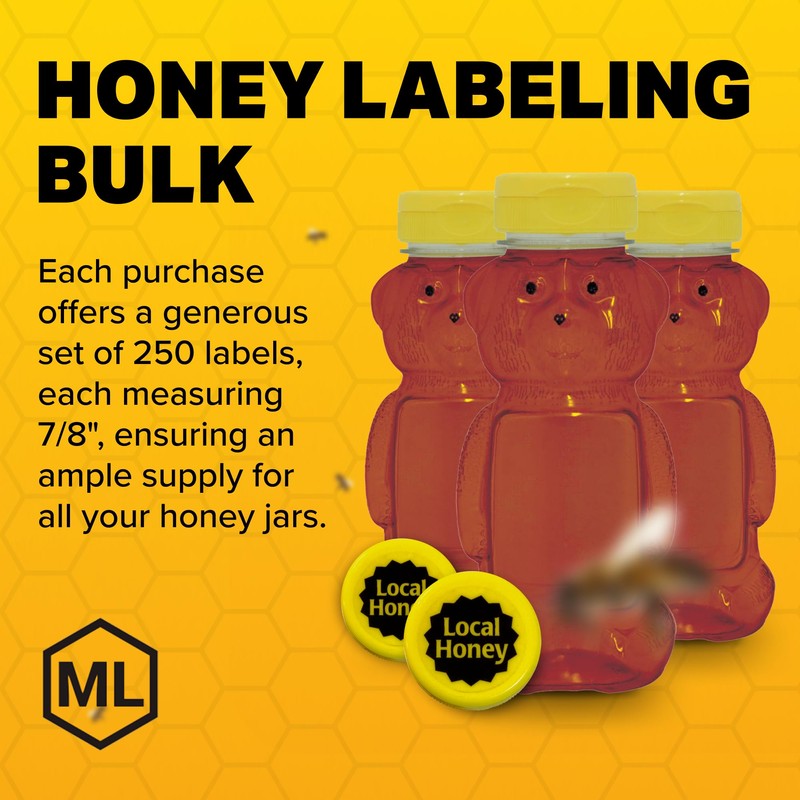 Mann Lake Local Honey Label, Transparent Sticker, Fits Flip Top